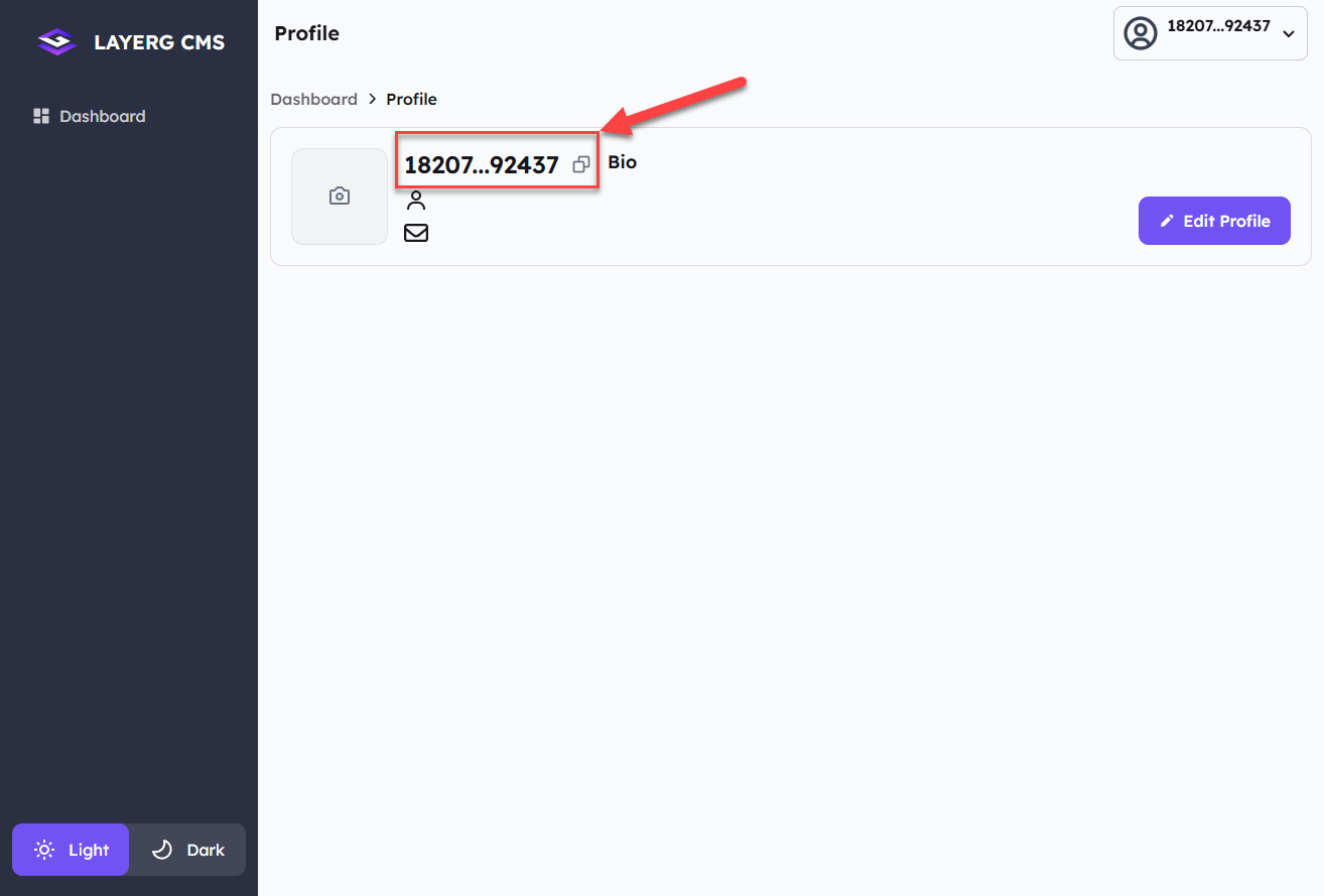 LayerG CMS Profile ID