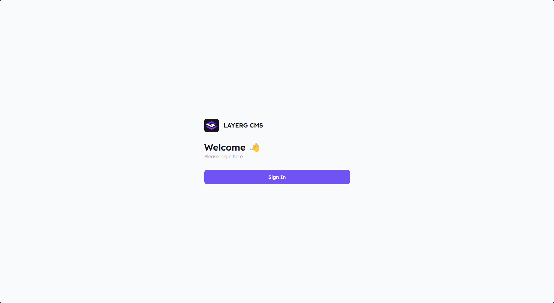 LayerG CMS Login Page