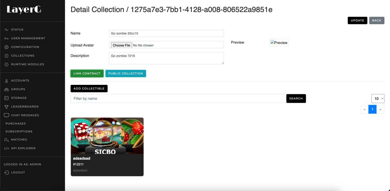 Update Collection Form